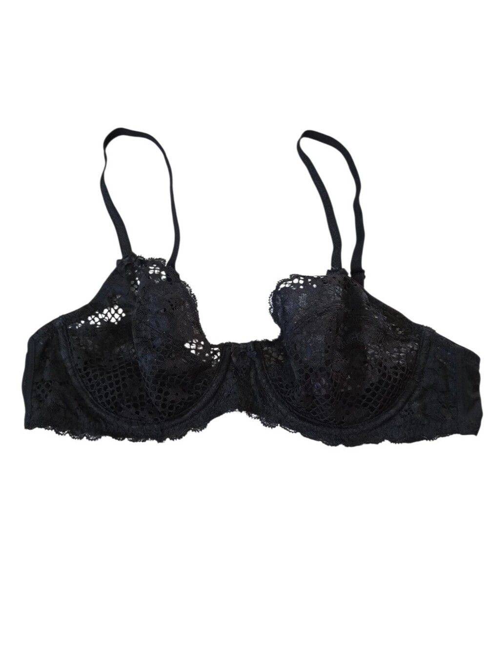 Adore Me Cinthia Unlined Lace Bra - Black - Size 34C